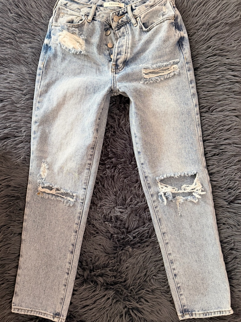 PAC Sun Mom Jeans Light Wash Ripped Women's Size 24